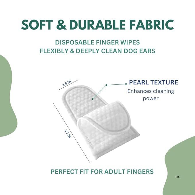 Binzaro Disposable Finger Wipes for Dogs & Cats – 50 Count | Dental, Ear, Eye & Paw Cleaning