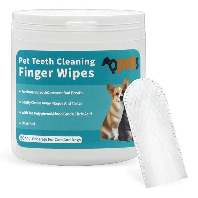 Binzaro Disposable Finger Wipes for Dogs & Cats – 50 Count | Dental, Ear, Eye & Paw Cleaning