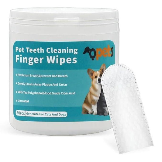 Binzaro Disposable Finger Wipes for Dogs & Cats – 50 Count | Dental, Ear, Eye & Paw Cleaning