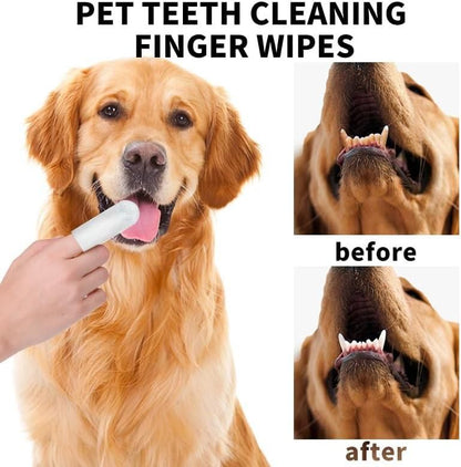 Binzaro Disposable Finger Wipes for Dogs & Cats – 50 Count | Dental, Ear, Eye & Paw Cleaning
